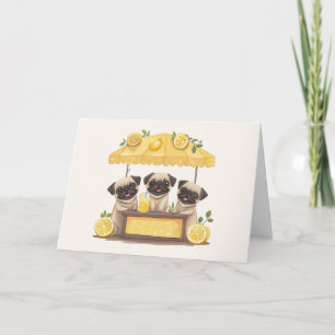 Pug Dogs Lemonade Stand Card