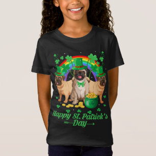 Pug Dogs Lover Funny Irish Shamrock Happy St Patri T-Shirt