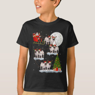 Pug Dogs Santa Sleigh Flying Funny Magical Christm T-Shirt