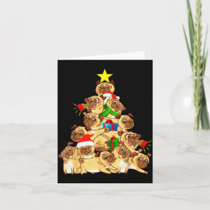 Pug Dogs Tree Christmas Sweater Xmas Pet Animal Do Card