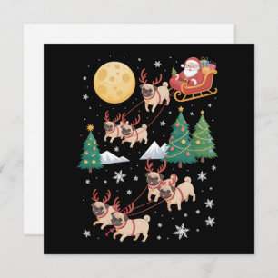 Pug Dogs Tree Christmas Sweater Xmas Pet Animal Holiday Card