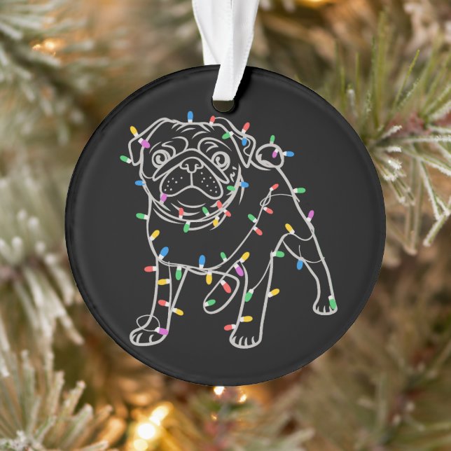 Pug Dogs Tree Christmas Sweater Xmas Pet Animal  Ornament (Tree)