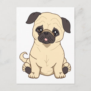 Pug Drawing By Pablo Fernandez Limited Edition Postcard