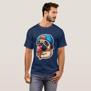 PUG EATING ICE CREAM 2 T-Shirt