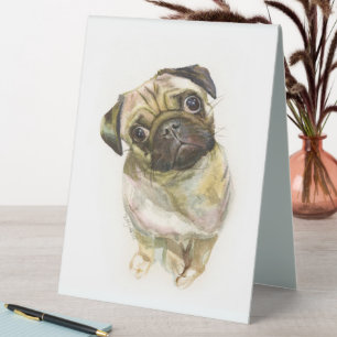 Pug Face Art Print   Cute Pug Dog