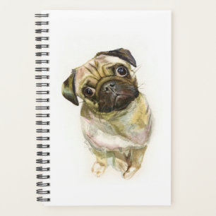 Pug Face Art Print Cute Pug Dog Planner