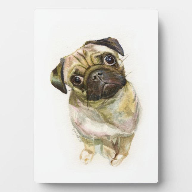 Pug Face Art Print | Cute Pug Dog Plaque (Front)