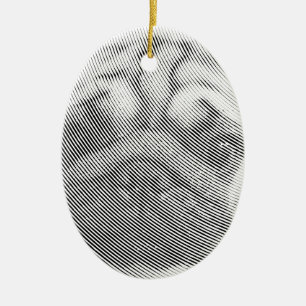 Pug Face Ceramic Tree Decoration