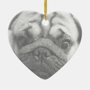 Pug Face Ceramic Tree Decoration