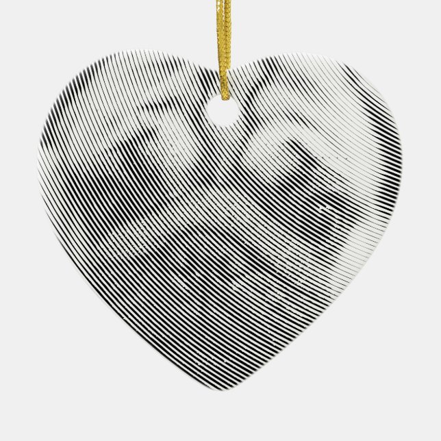 Pug Face Ceramic Tree Decoration (Front)