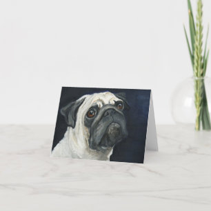 Pug Face Dog Art Note Card