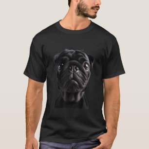 Pug Face for Dog Mum Dad Dad Cute Black Pug T-Shirt
