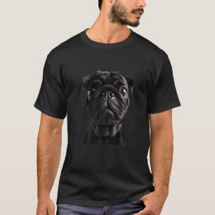 Pug Face for Dog Mum Dad Dad Cute Black Pug T-Shirt