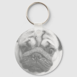 Pug Face Key Ring