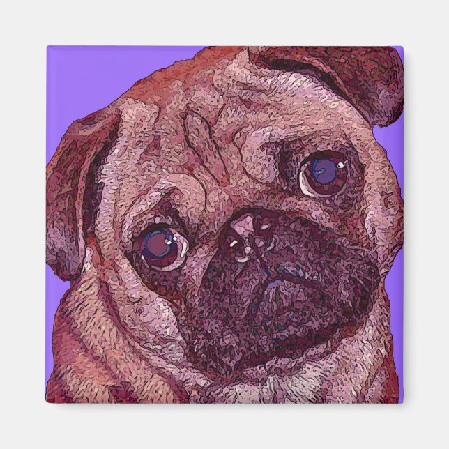 Pug Face Magnet (Front)