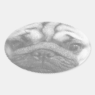 Pug Face Oval Sticker