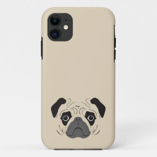 Pug Face Silhouette iPhone 11 Case