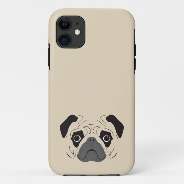 Pug Face Silhouette Case-Mate iPhone Case (Back)