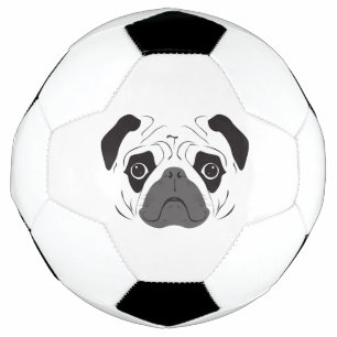 Pug Face Silhouette Football