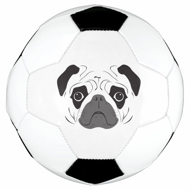 Pug Face Silhouette Football (Front)