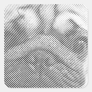 Pug Face Square Sticker