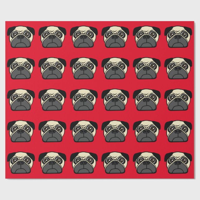 Pug Face Wrapping Paper (Flat)
