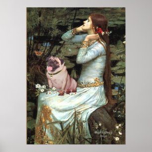 Pug (fawn 2) - Ophelia Seated Poster