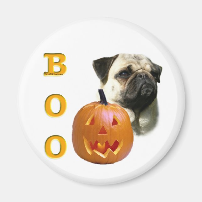 Pug (fawn) Boo Magnet (Front)