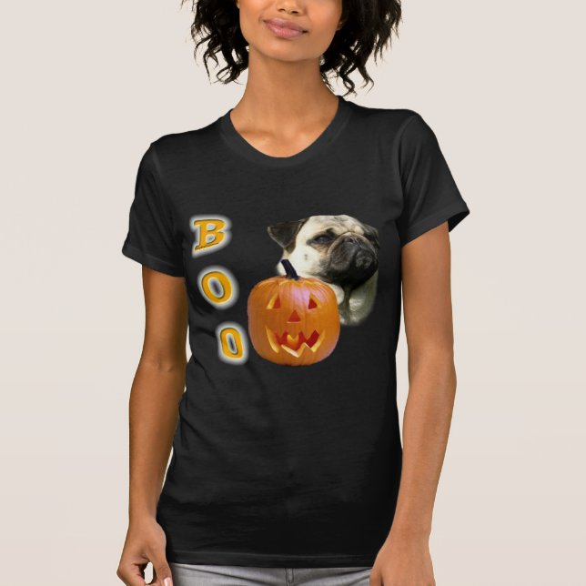 Pug (fawn) Boo T-Shirt (Front)
