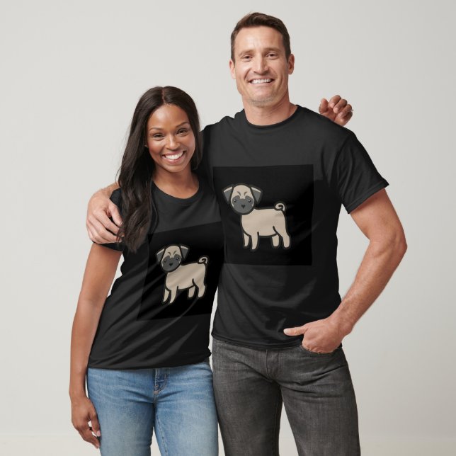 Pug Fawn Cartoon T-Shirt (Unisex)