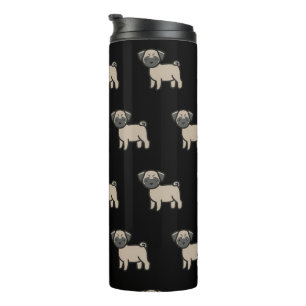 Pug Fawn Cartoon Thermal Tumbler
