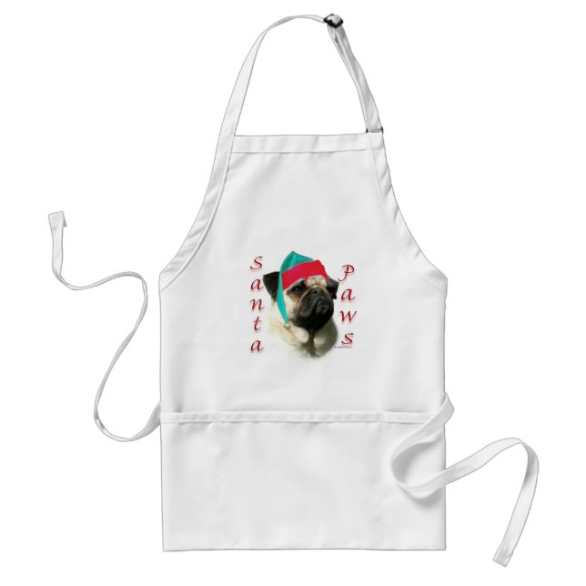 Pug (fawn) Santa Paws Standard Apron (Front)