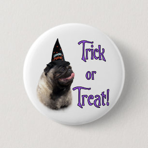 Pug (fawn) Trick 6 Cm Round Badge