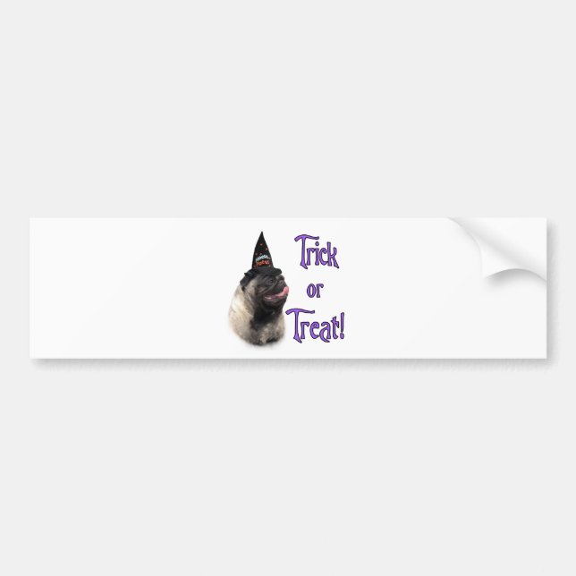 Pug (fawn) Trick Bumper Sticker (Front)