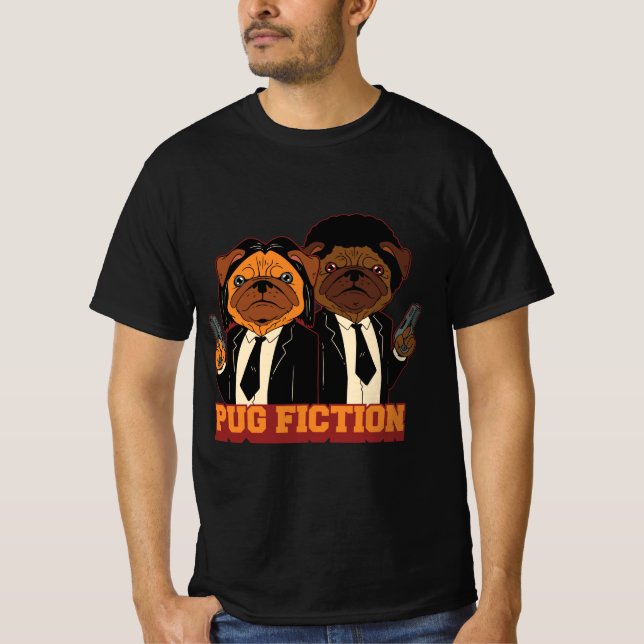 Pug Fiction Parody Dog T-Shirt (Front)
