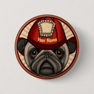 Pug Firefighter pin