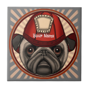 Pug Firefighter Tile