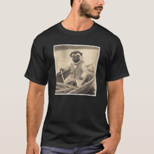 Pug Fishing on a Boat Cute T-Shirt