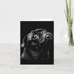 Pug For Dog Mum Dad Funny Cute Black Pug Men Women Card