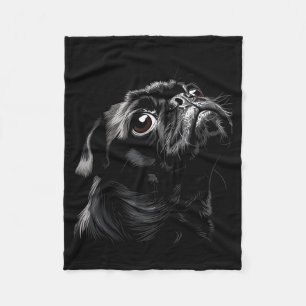 Pug For Dog Mum Dad Funny Cute Black Pug Men Women Fleece Blanket