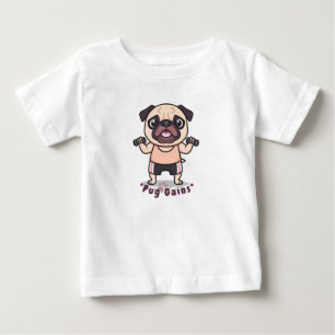 “Pug Gains Baby Finer Jersey T-Shirt – Cute & Funn