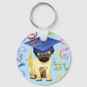 Pug Graduate Key Ring