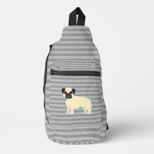 Pug Gray Lined Sling Bag