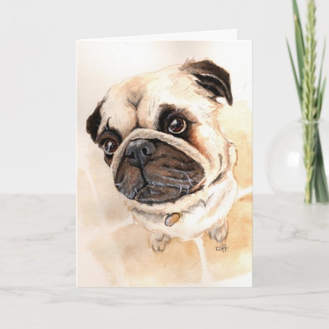 Pug Greeting Card (Front)