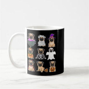 Pug Halloween Costume Spooky Ghost Pumpkin Pug Coffee Mug
