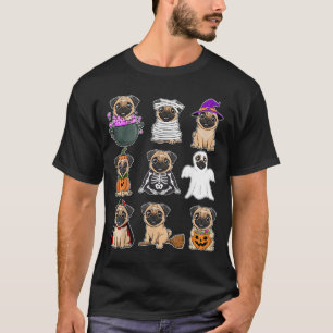 Pug Halloween Costume Spooky Ghost Pumpkin Pug T-Shirt