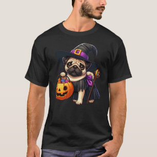 Pug Halloween Costume Witches For Lover Dog T-Shirt