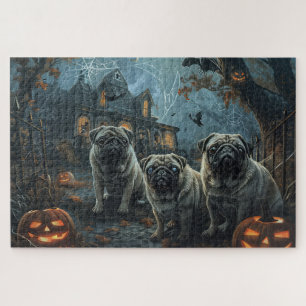 Pug Halloween Night Doggy Delight Jigsaw Puzzle