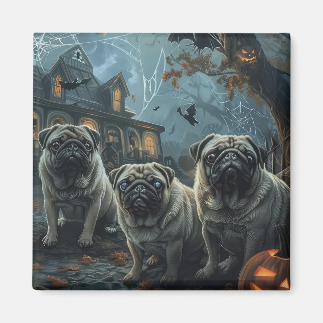 Pug Halloween Night Doggy Delight Magnet (Front)