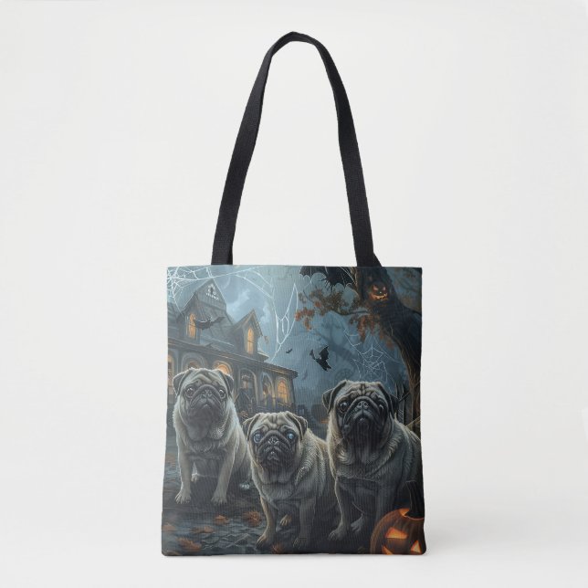 Pug Halloween Night Doggy Delight Tote Bag (Front)
